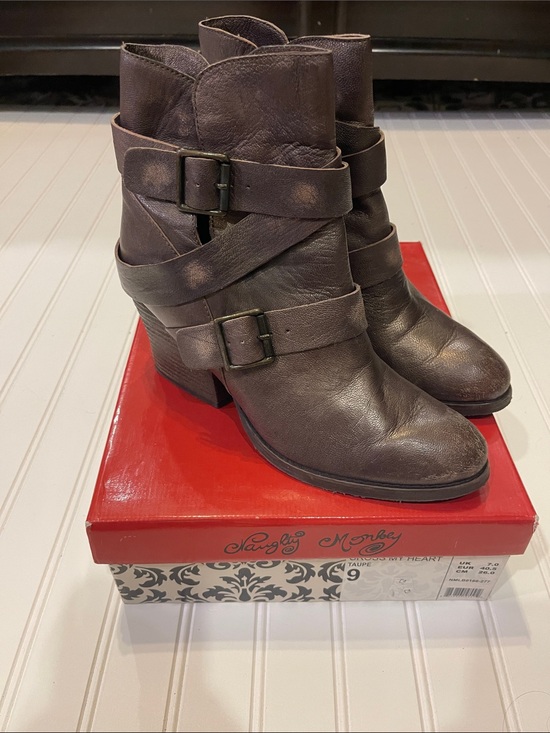 naughty monkey Shoes - naughty monkey Brown Leather Buckle Ankle Boots